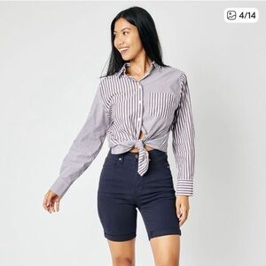 Judy Blue Control Top Navy Bermuda Shorts, XL, NWT